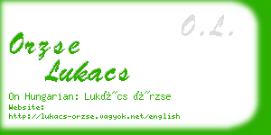 orzse lukacs business card